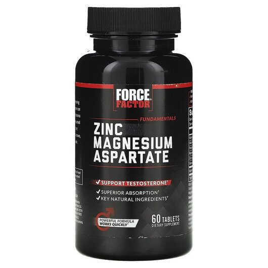 Основное фото товара Force Factor, Цинк Аспартат, Zinc Magnesium Aspartate, 60 таблето