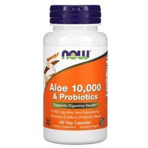 Aloe 10000 & Probiotics Алоэ вера NOW Foods 60 капсул