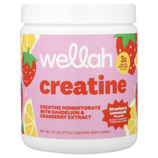 Основне фото товару Wellah, Creatine Strawberry Lemonade, Креатин, 275 г