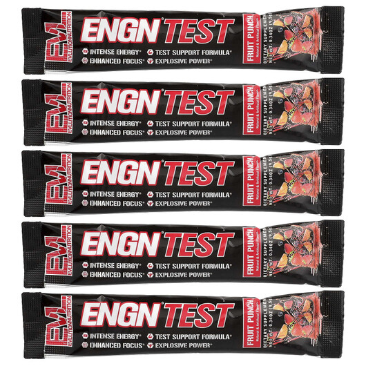 Основне фото товару ENGN Test Fruit Punch 5 Packets, Бустер Тестостерону, 9.5 g Each