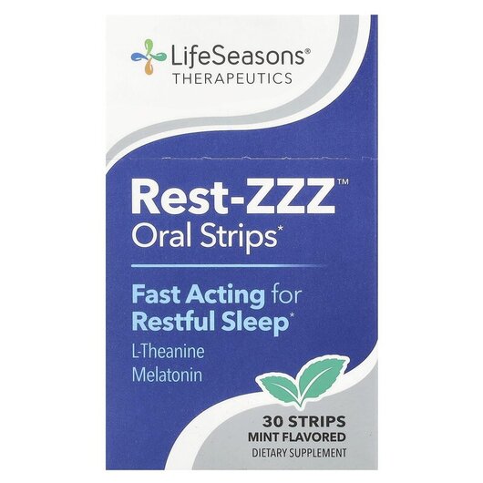 Основное фото товара Поддержка сна, Therapeutics Rest-ZZZ Oral Strips Mint, 30 Strips