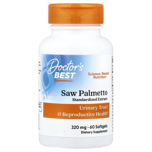 Основне фото товару Doctor's Best, Saw Palmetto, Со Пальметто, 60 капсул