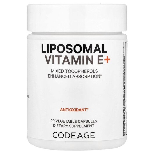 Основне фото товару Liposomal Vitamin E+ Mixed Tocopherols Основне фото товару Liposomal Vitamin E+ Mixed Tocopherols, Вітамін E Токофероли, 90
