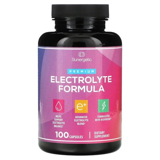 Основное фото товара Sunergetic, Электролиты, Premium Electrolyte Formula, 100 капсул