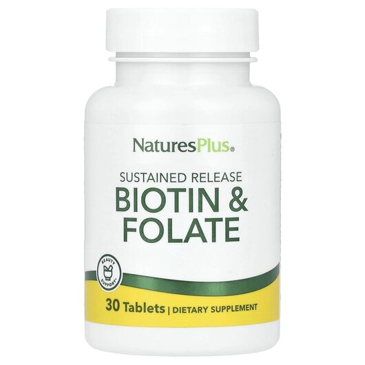 Основное фото товара Биотин и Фолиевая кислота, Biotin Folic Acid 30, 30 таблеток