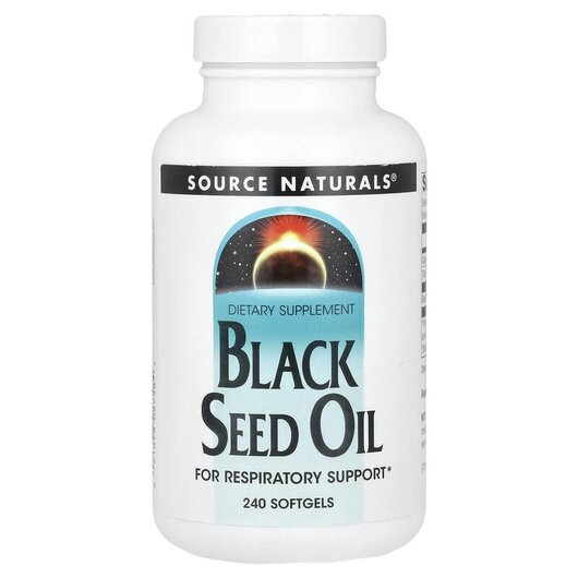Основне фото товару Source Naturals, Black Seed Oil, Чорний кмин, 240 капсул