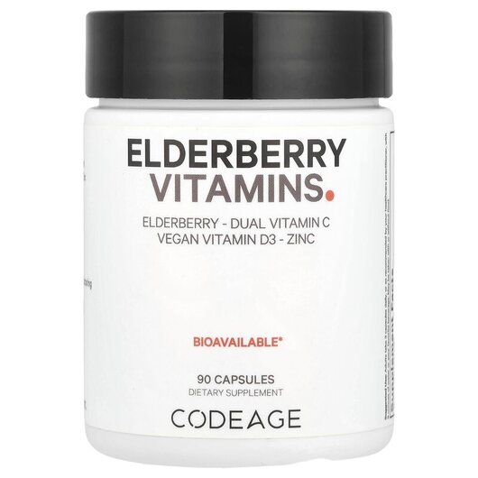 Основное фото товара CodeAge, Черная Бузина, Vitamins Elderberry Immune Complex, 90 ка