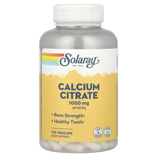 Основне фото товару Calcium Citrate 250 mg Основне фото товару Solaray, Calcium Citrate 250 mg, Цитрат Кальцію 250 мг, 120 капсу