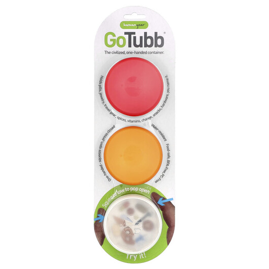 Основне фото товару GoTubb Containers Clear Orange Red, Харчові контейнери, 3 шт