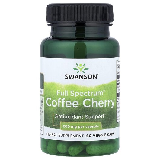 Основное фото товара Full Spectrum Coffee Cherry 200 mg Основное фото товара Экстракт Зеленого кофе, Full Spectrum Coffee Cherry 200 mg, 60 ка