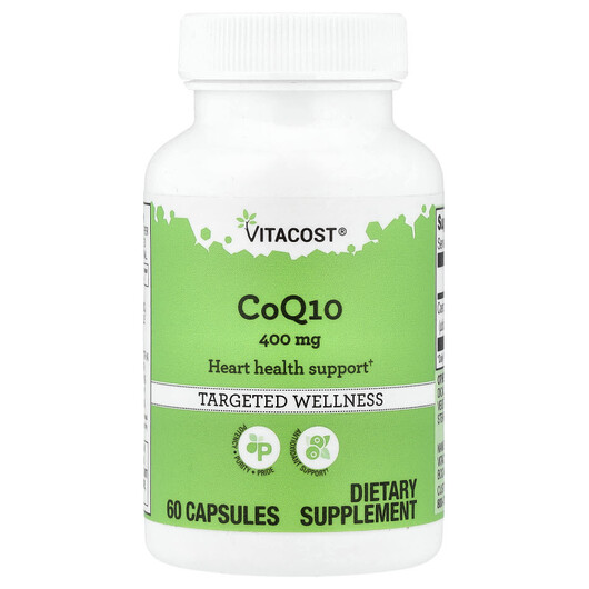 Основне фото товару CoQ10 400 mg Основне фото товару Vitacost, CoQ10 400 mg, Коензим CoQ10, 60 капсул