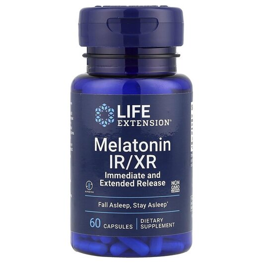 Основное фото товара Melatonin IR/XR Основное фото товара Life Extension, Мелатонин, Melatonin IR/XR, 60 капсул