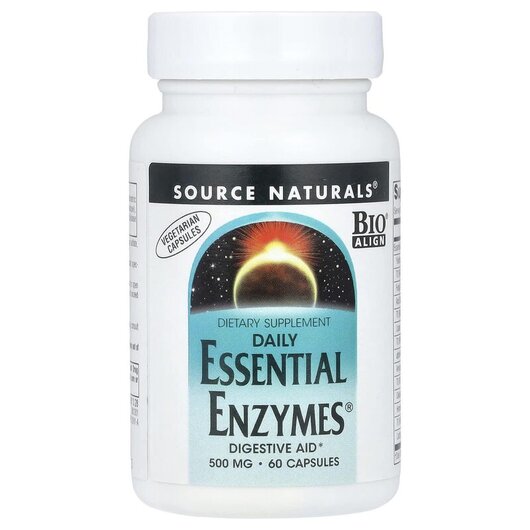 Основное фото товара Source Naturals, Ферменты, Daily Essential Enzymes 500 mg, 60 кап