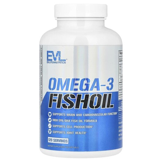 Основне фото товару Omega-3 Fish Oil Triple Strength 120, Омега 3, 120 капсул