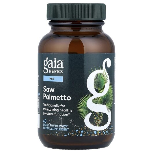 Основное фото товара Gaia Herbs, Экстракт Пальметто, Saw Palmetto for Men, 60 капсул