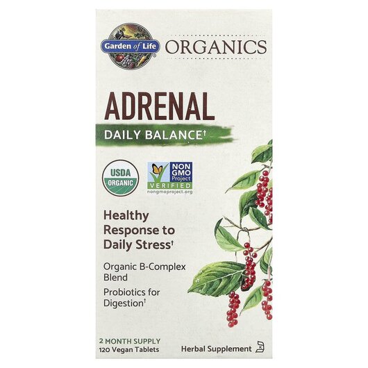 Основное фото товара MyKind Organics Adrenal Daily Balance Основное фото товара Поддержка надпочечников, Adrenal Daily Balance, 120 таблеток