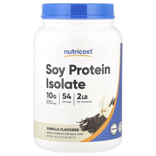 Основне фото товару Soy Protein Isolate Vanilla Основне фото товару Nutricost, Soy Protein Isolate Vanilla, Протеїн, 907 г