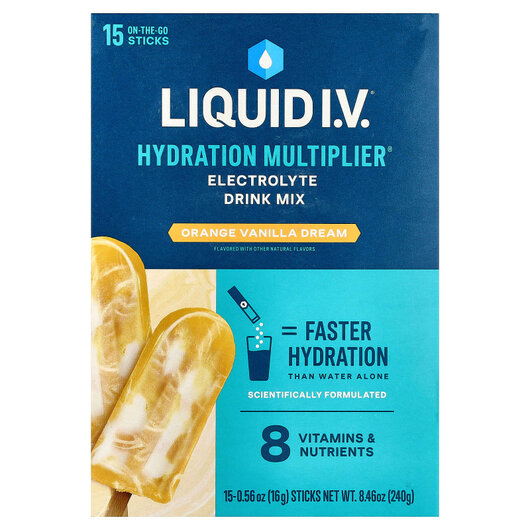 Основне фото товару Hydration Multiplier Electrolyte Drink Mix Orange Vanilla Dream Основне фото товару Hydration Multiplier Electrolyte Drink Mix Orange Vanilla, Електр