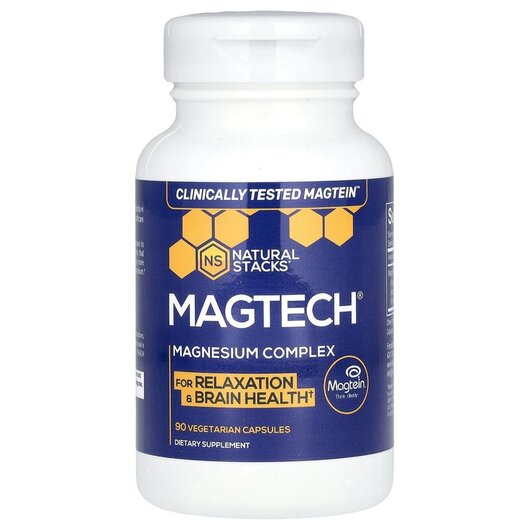 Основне фото товару MagTech Magnesium Complex Основне фото товару Natural Stacks, MagTech Magnesium Complex, Магній, 90 капсул