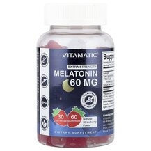Melatonin Gummies Natural Strawberry Sugar Free 60 mg Melatonin Gummies Natural Strawberry Sugar Free 60 mg