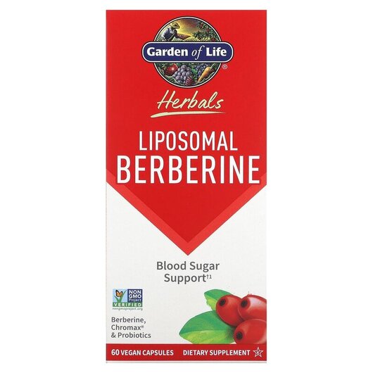 Основное фото товара Herbals Liposomal Berberine Основное фото товара Garden of Life, Берберин, Liposomal Berberine, 60 капсул