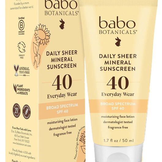 Основне фото товару Daily Sheer Sunscreen SPF Основне фото товару Babo Botanicals, Daily Sheer Sunscreen SPF, Сонцезахисний засіб,