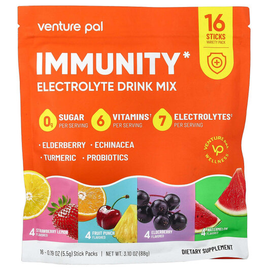 Основне фото товару Immunity Electrolyte Drink Mix Variety Основне фото товару Immunity Electrolyte Drink Mix Variety, Електроліти, 16 шт
