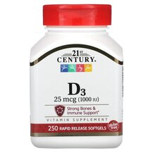 Vitamin D3 25 mcg 1000 IU Витамин D 21st Century Vitamin D3 25 mcg 1000 IU Витамин D 21st Century