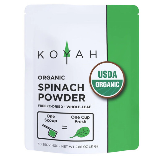 Основное фото товара Organic Freeze-Dried Spinach Powder Основное фото товара Koyah, Суперфуд, Organic Freeze-Dried Spinach Powder, 82 г