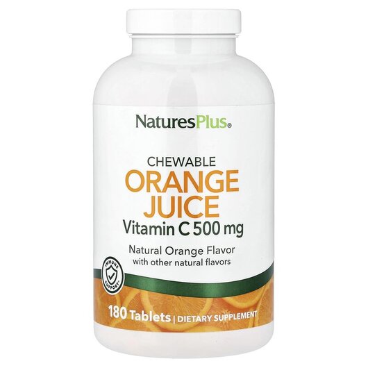 Основное фото товара Витамин C, Orange Juice Vitamin C Supplement 500 mg, 180 таблеток