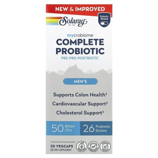 Основное фото товара Solaray, Пробиотики, Mycrobiome Complete Probiotic Men's, 30