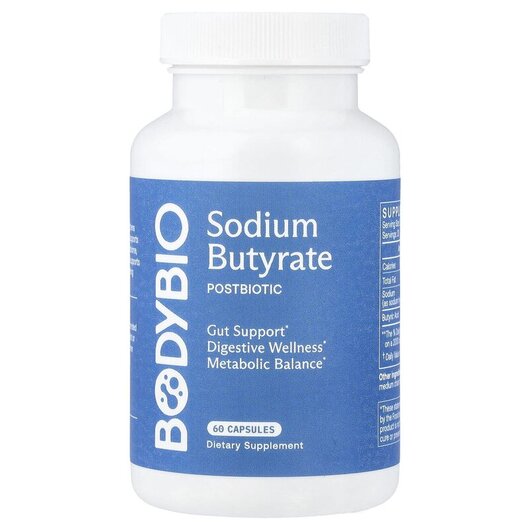 Основное фото товара Sodium Butyrate Основное фото товара BodyBio, Бутират Натрия, Sodium Butyrate, 60 капсул