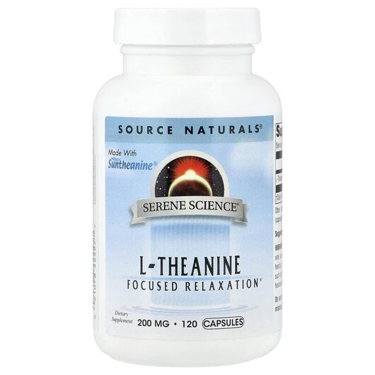 Основное фото товара L-Theanine 200 mg Основное фото товара Source Naturals, L-Теанин, L-Theanine 200 mg, 120 капсул