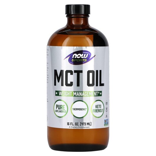 Основне фото товару Sports MCT Oil Unflavored Основне фото товару NOW Foods, Sports MCT Oil, МСТ Олія без смаку, 473 мл