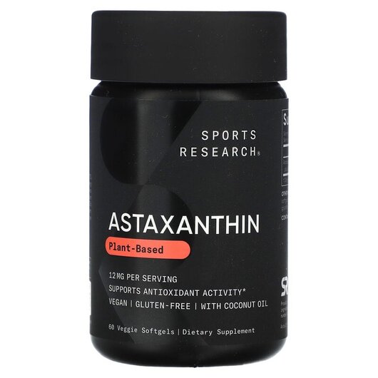 Основне фото товару Astaxanthin Made With Coconut Oil Triple Strength 12 mg Основне фото товару Astaxanthin Made With Coconut Oil 12 mg, Астаксантин, 60 капсул