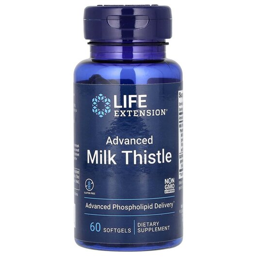 Основне фото товару Life Extension, Advanced Milk Thistle, Розторопша, 60 капсул
