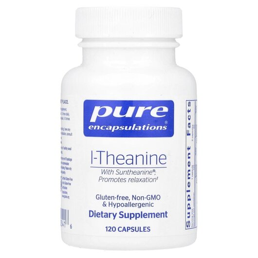 Основне фото товару Pure Encapsulations, l-Theanine, L-Теанін, 120 капсул