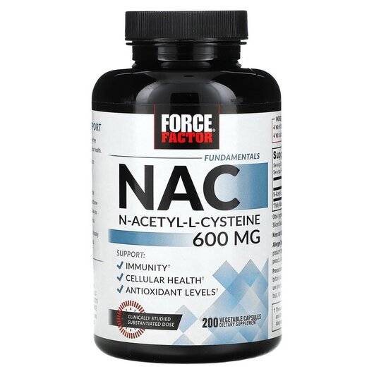 Основне фото товару Fundamentals NAC 600 mg Основне фото товару Force Factor, NAC 600 mg, НАК 600, 200 капсул