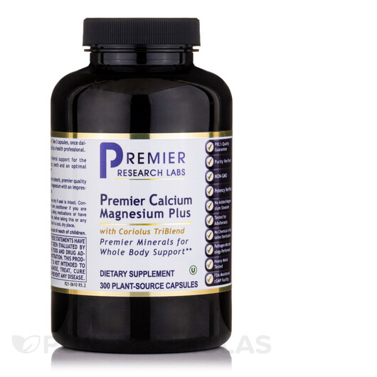 Основне фото товару Premier Calcium Magnesium Plus Основне фото товару Premier Calcium Magnesium Plus, Кальцій Магній, 300 капсул