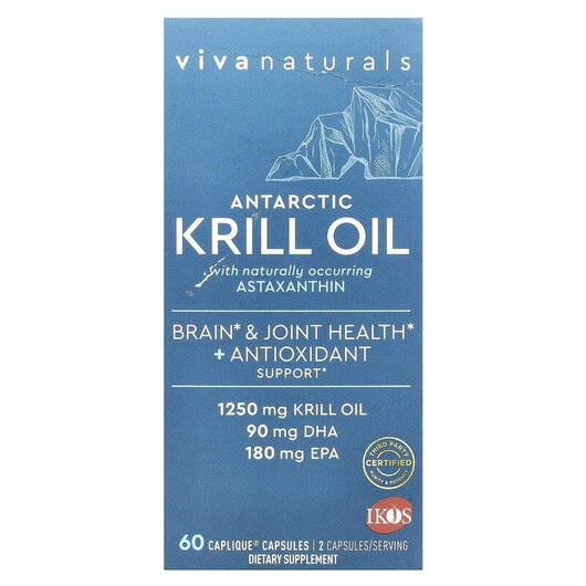 Основне фото товару Antarctic Krill Oil with, Олія Антарктичного Кріля, 60 Caplique C