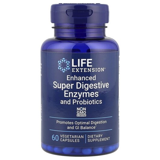 Основне фото товару Enhanced Super Digestive Enzymes with Probiotics, Ферменти, 60 ка