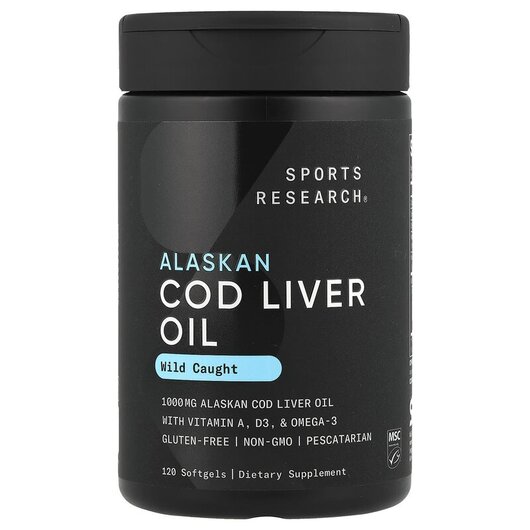 Основне фото товару Alaskan Cod Liver Oil Основне фото товару Alaskan Cod Liver Oil, Олія печінки тріски, 120 капсул