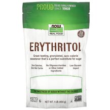 Real Food Erythritol Natural Sweetener Натуральный NOW