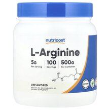 L-Arginine Unflavored L-Аргинин Nutricost 500 г