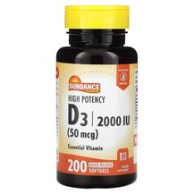 High Potency D3 50 mcg 2000 IU Витамин D3 Sundance