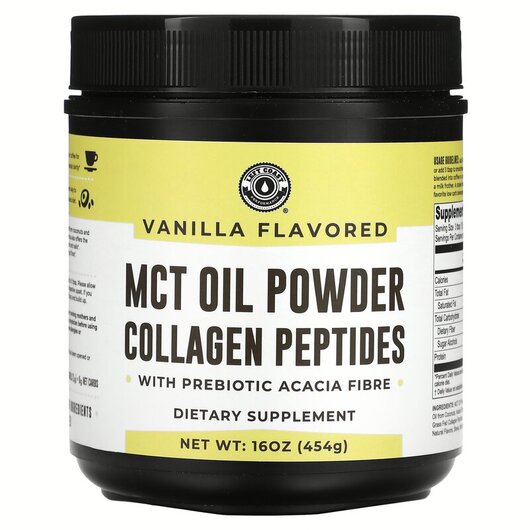 Основне фото товару MCT Oil Powder Collagen Peptides with Prebiotic Acacia, MCT Олія,