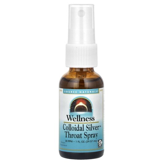 Основное фото товара Серебро, Wellness Colloidal Silver Throat Spray, 29.57 мл