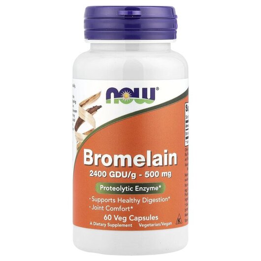 Основное фото товара Bromelain 500 mg Основное фото товара NOW Foods, Бромелайн 500 мг, Bromelain 500 mg, 60 капсул