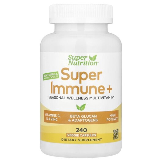 Основное фото товара Super Nutrition, Мультивитамины, Super Immune+, 240 капсул