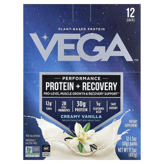 Основне фото товару Sport Plant-Based Premium Protein Vanilla 41 g Each, Протеїн, 12 